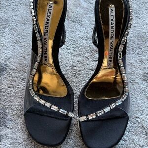 Alexandre Vauthier Black Crystal Embellished Women's Shoes size 41